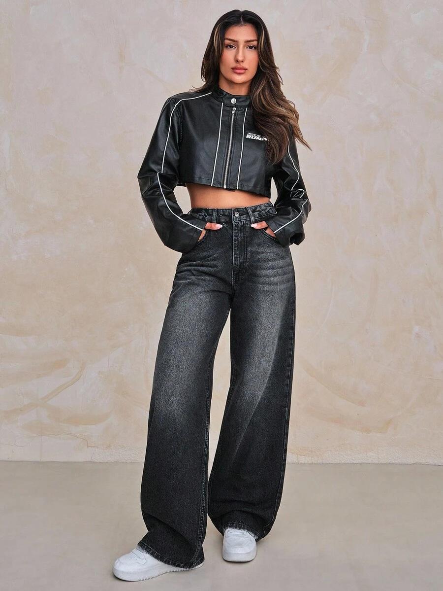 EURMUSE CZARNE SPODNIE JEANS S06__M