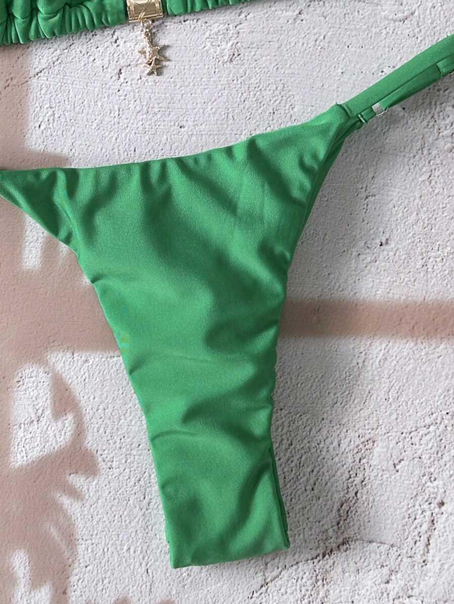 SHEIN ZIELONY DWUCZĘŚCIOWY STRÓJ KĄPIELOWY S09__XS