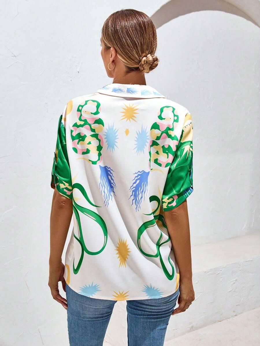 GENKIRA KOSZULA V-NECK MIX WZORÓW S06__L