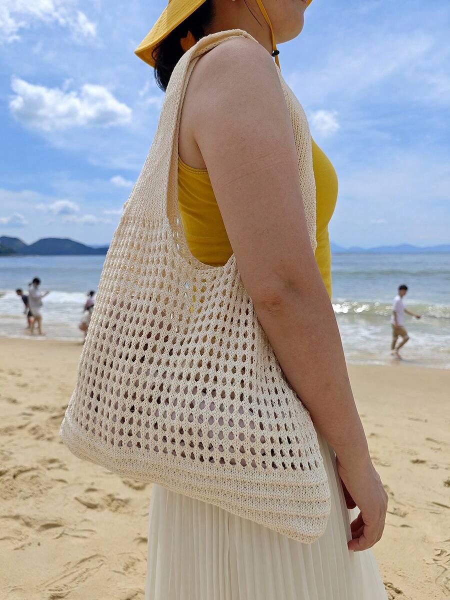 SHEIN AŻUROWA BEŻOWA TOREBKA PK01__37X29
