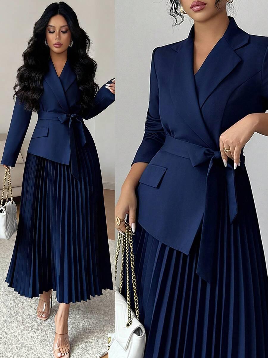 SHEIN GRANATOWA MAXI SUKIENKA S06__M