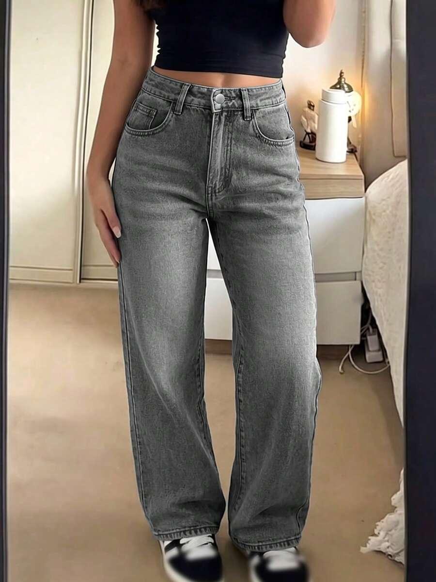 SHEIN SZARE SPODNIE JEANS S06__L