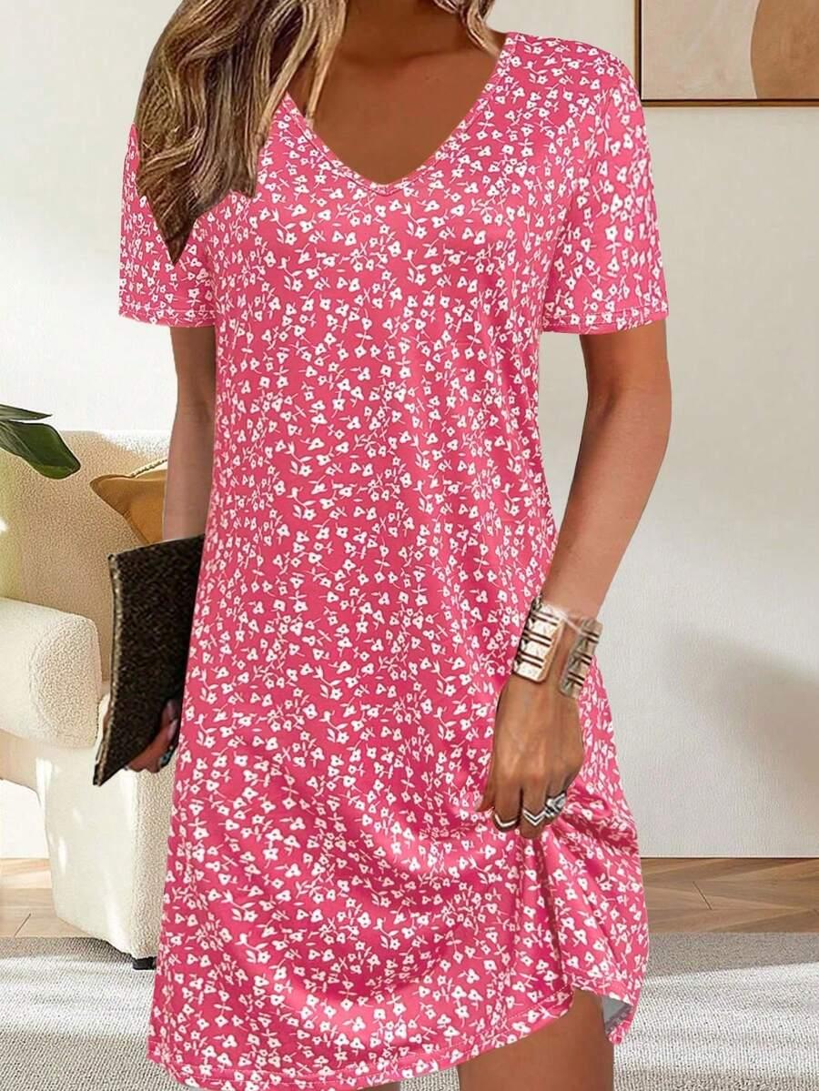SHEIN RÓŻOWA SUKIENKA W KWIATY S06__L