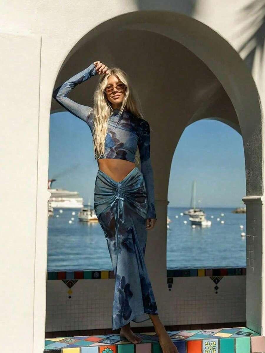 SHEIN NIEBIESKI STRÓJ KĄPIELOWY S09__L