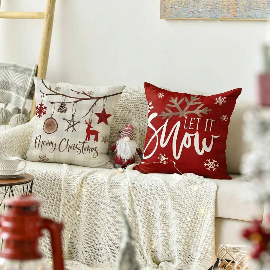 SHEIN KOMPLET POSZEWEK MOTYW ŚWIĄTECZNY 4-PACK BDD__40X40CM