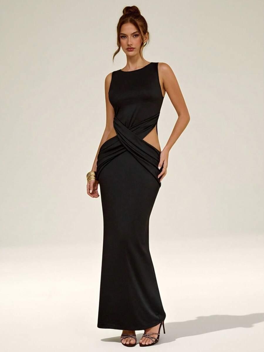 SHEIN CZARNA MAXI SUKIENKA S06__M