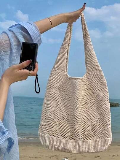 SHEIN BEŻOWA TORBA AŻUR S07__29X36