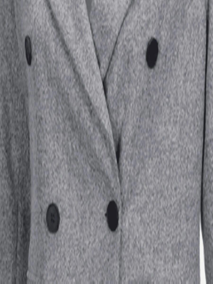 SHEIN SZARY PŁASZCZ GUZIKI W01__XL