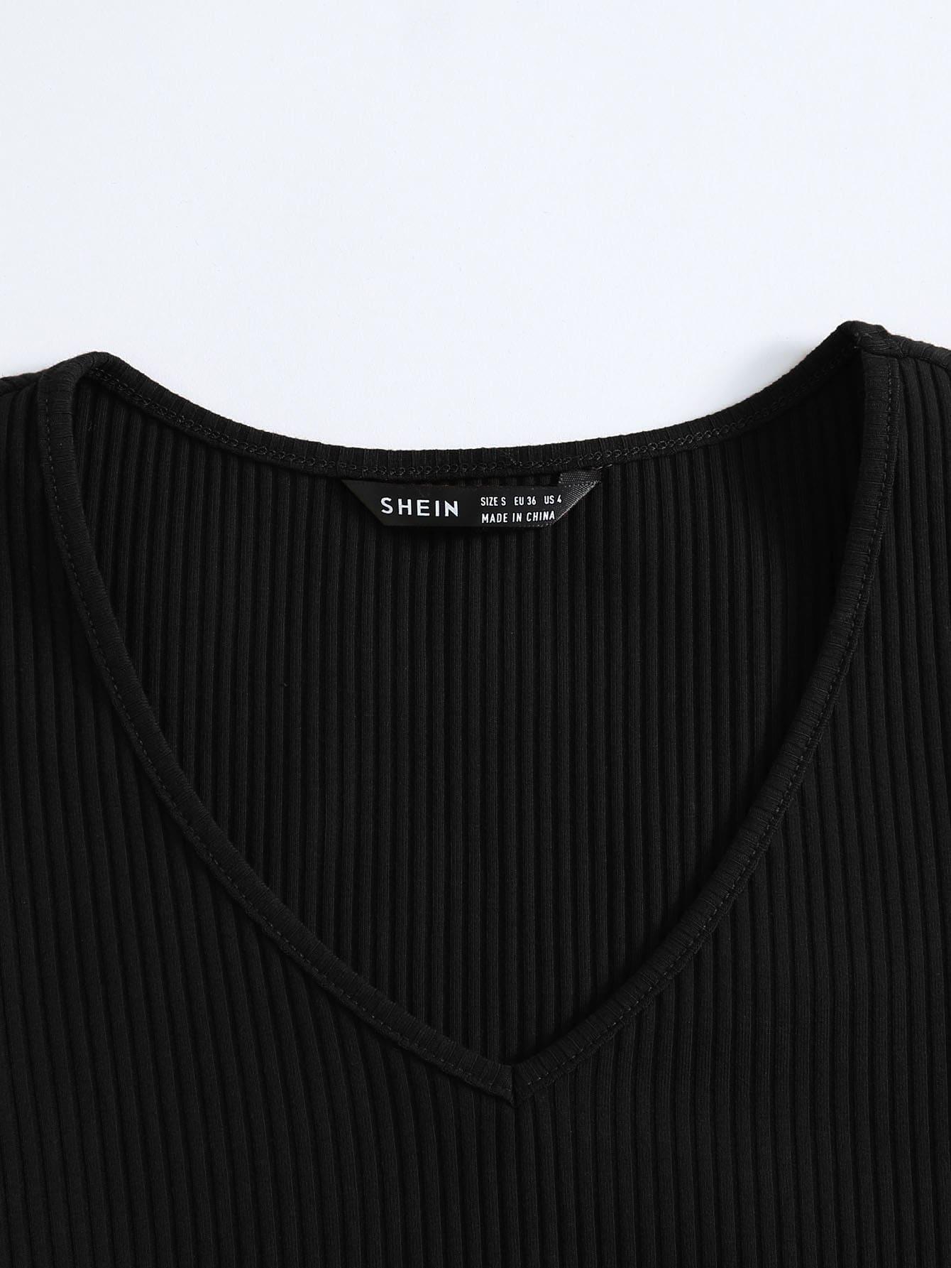 SHEIN CZARNY TOP PRĄŻKI S06__48