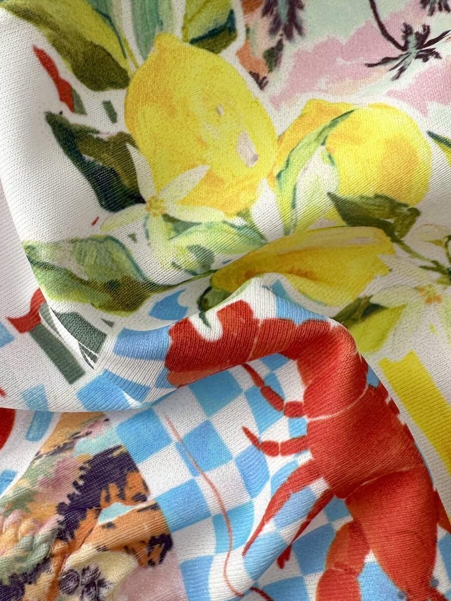SHEIN DWUCZĘŚCIOWY STRÓJ KĄPIELOWY PRINT S09__M