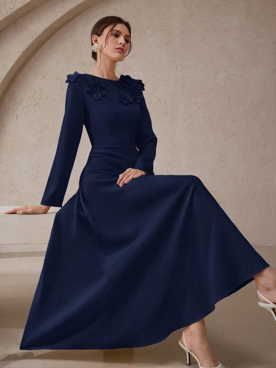 MODELYN GRANATOWA MAXI SUKIENKA S06__S