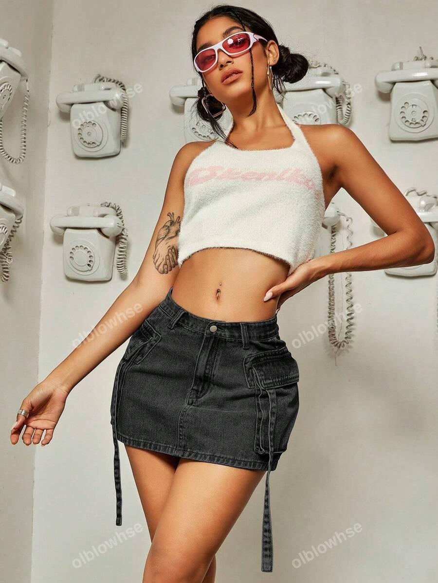 SHEIN JEANSOWA SPÓDNICA MINI S06__M