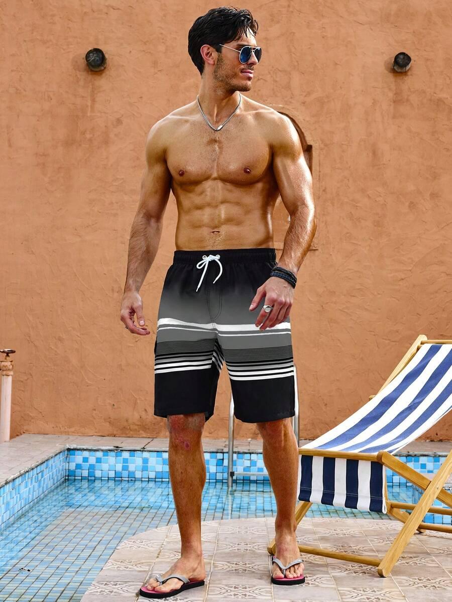 MANFINITY SPODENKI PLAŻOWE PASKI S06__4XL