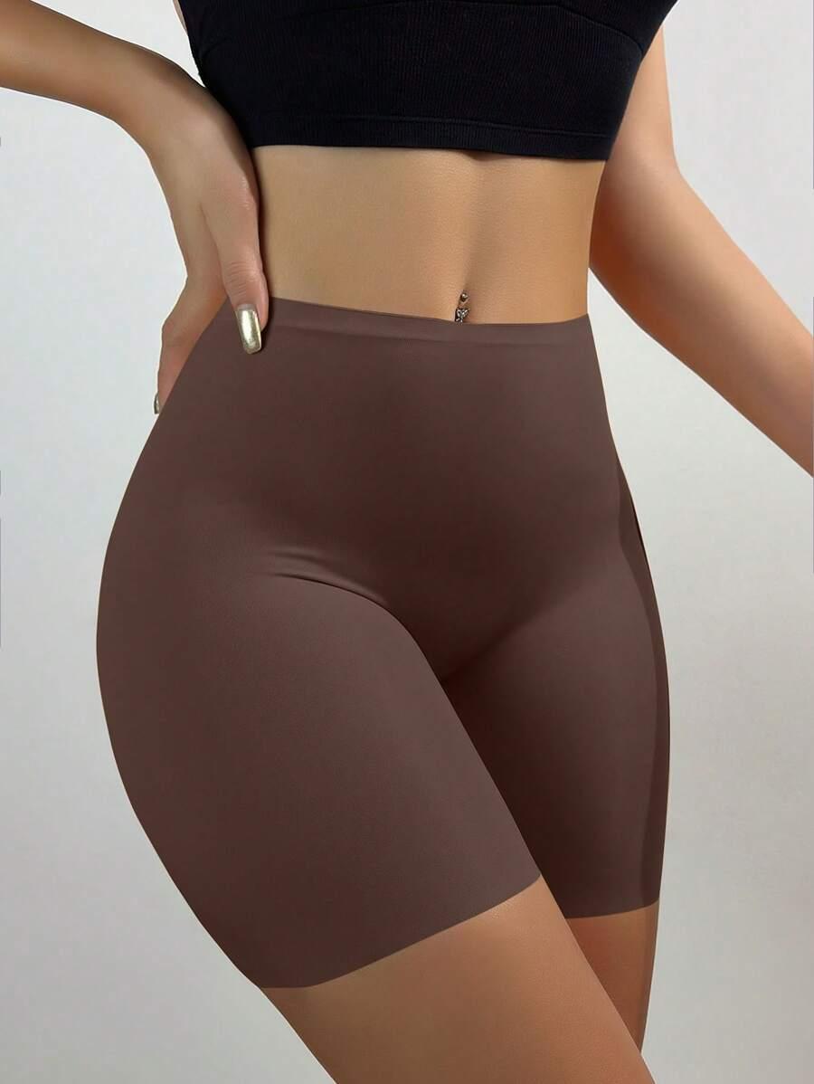 SHEIN BRĄZOWE MODELUJĄCE SPODENKI S06__M