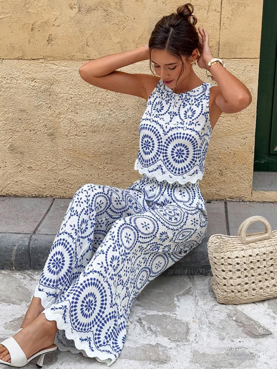 SHEIN SPODNIE CASUAL WZÓR S06__XL