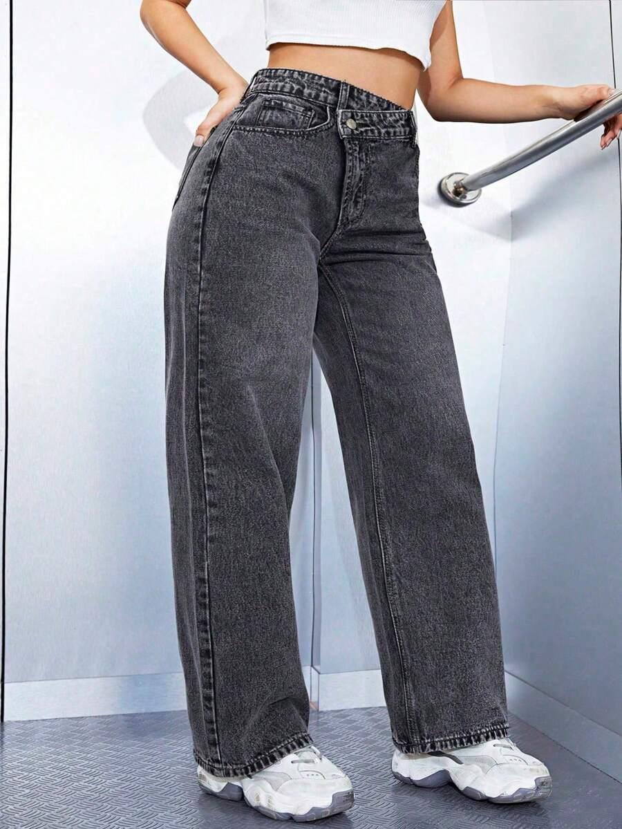 SHEIN SZARE SPODNIE JEANS S06__50