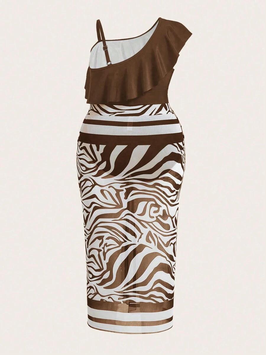SHEIN JEDNOCZĘŚCIOWY STRÓJ KĄPIELOWY SARONG KOMPLET S09__46