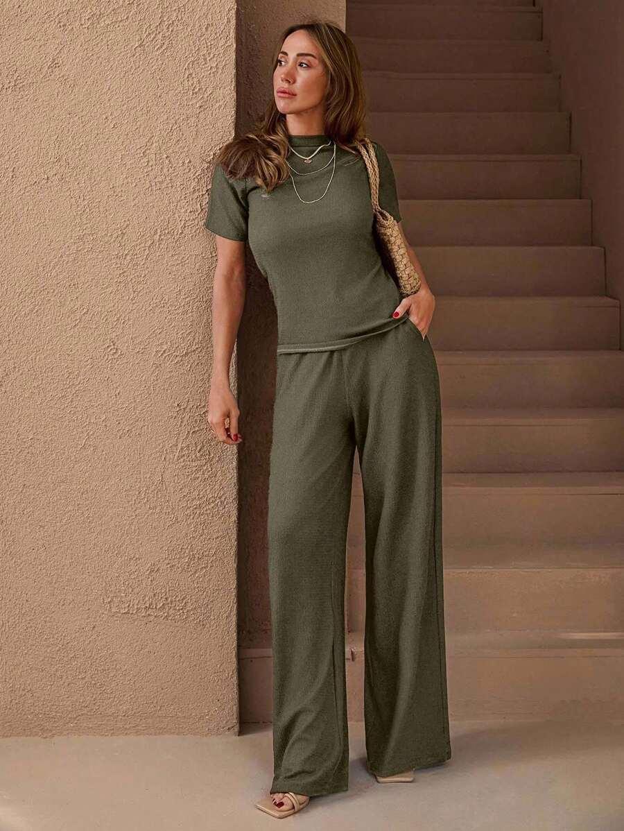 SHEIN T-SHIRT SPODNIE KOMPLET S09__S