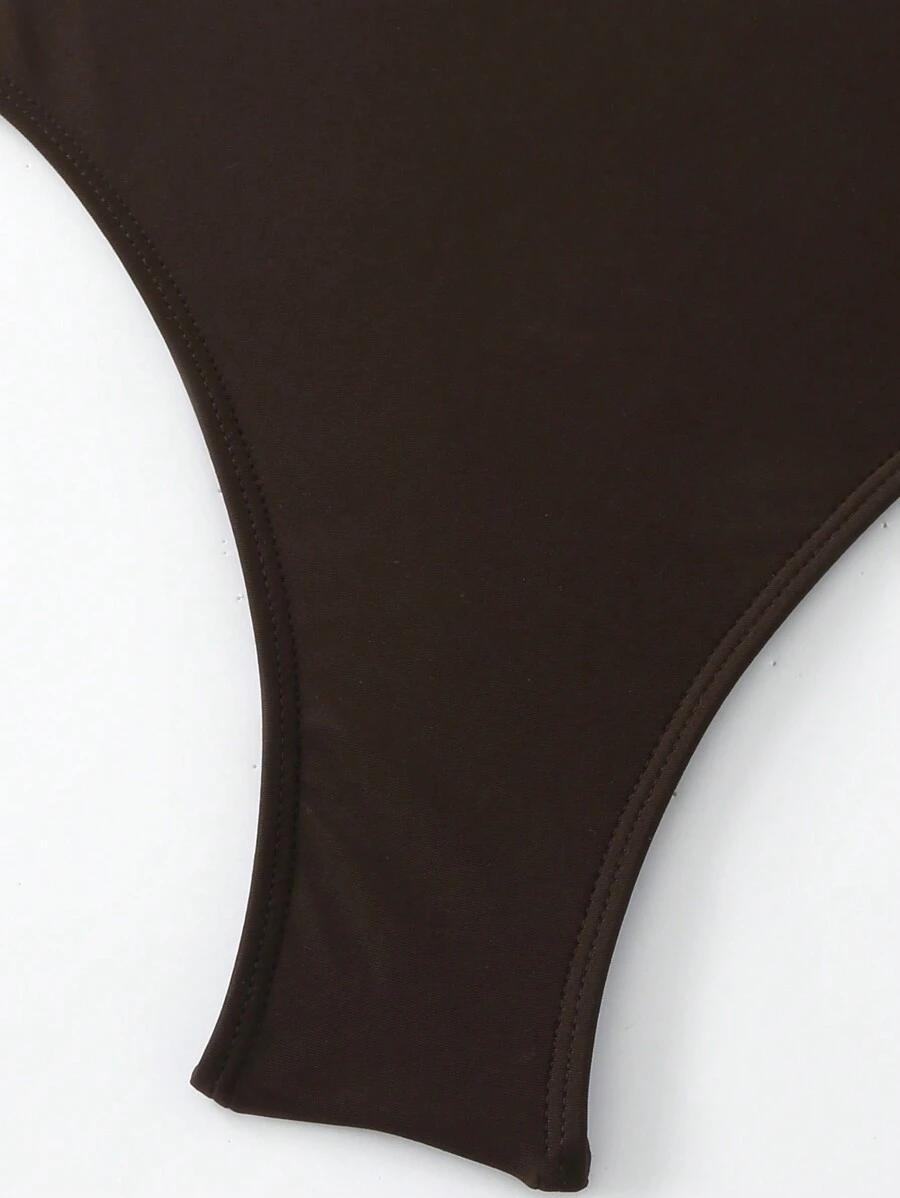 SHEIN BRĄZOWY DÓŁ OD BIKINI STRINGI S09__L