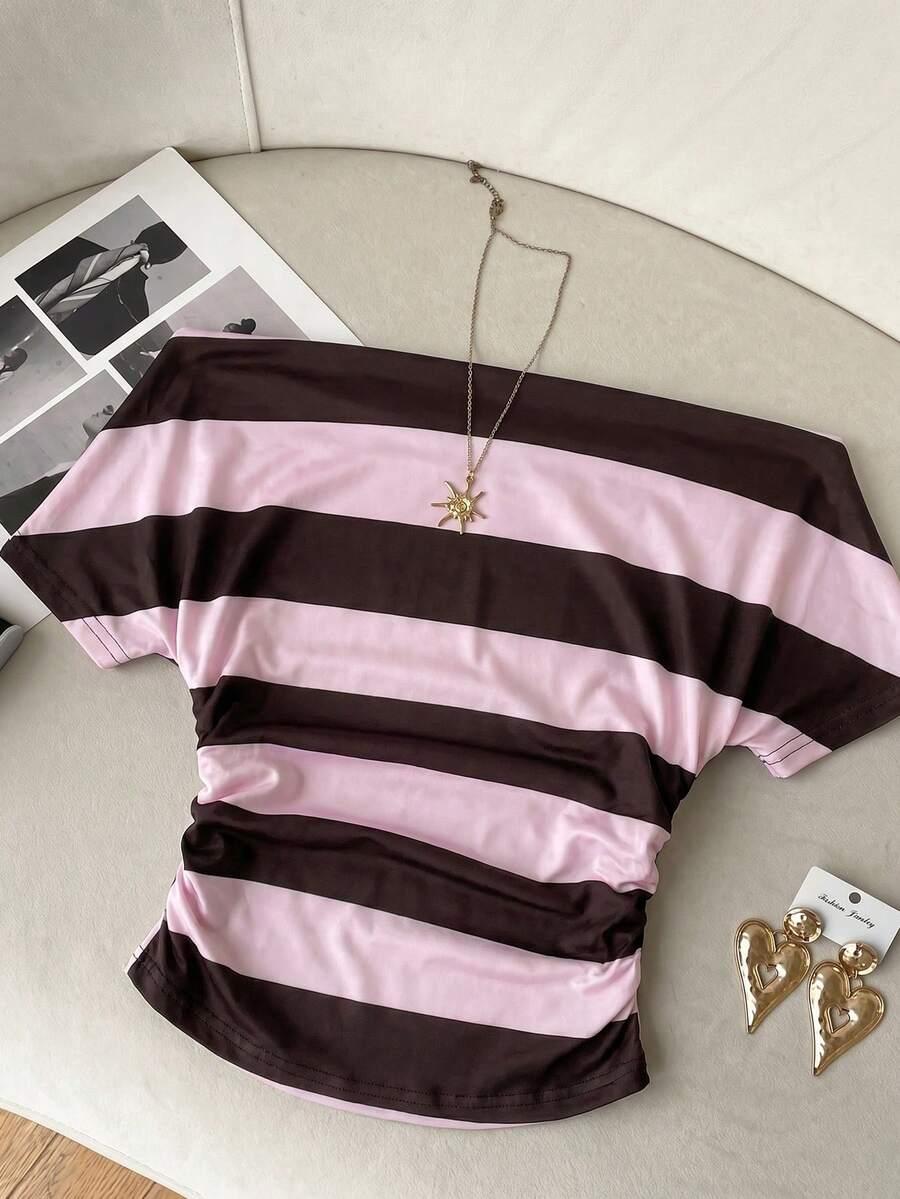 SHEIN TOP WZÓR PASKI S06__M
