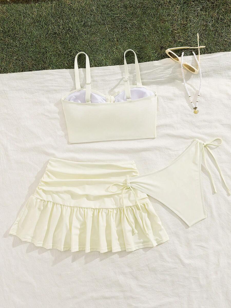 SHEIN DWUCZĘŚCIOWY STRÓJ KĄPIELOWY SPÓDNICA KOMPLET S09__M