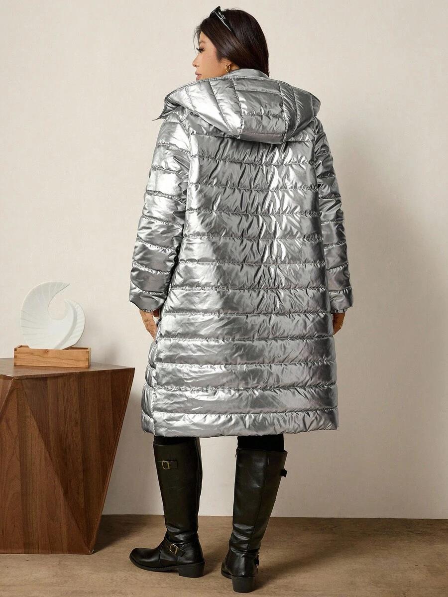 SHEIN SREBRNA KURTKA POŁYSK W01__46