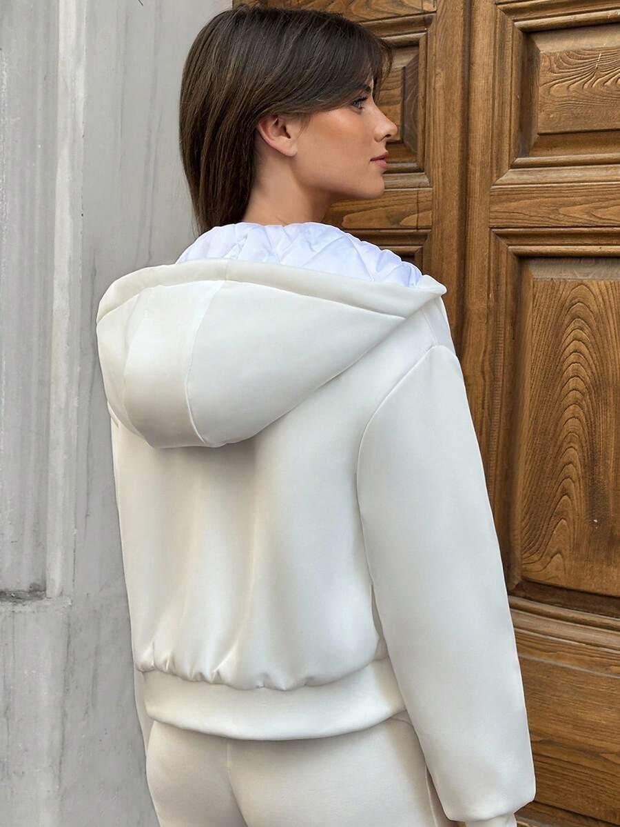 SHEIN BIAŁA KURTKA KAPTUR W01__M