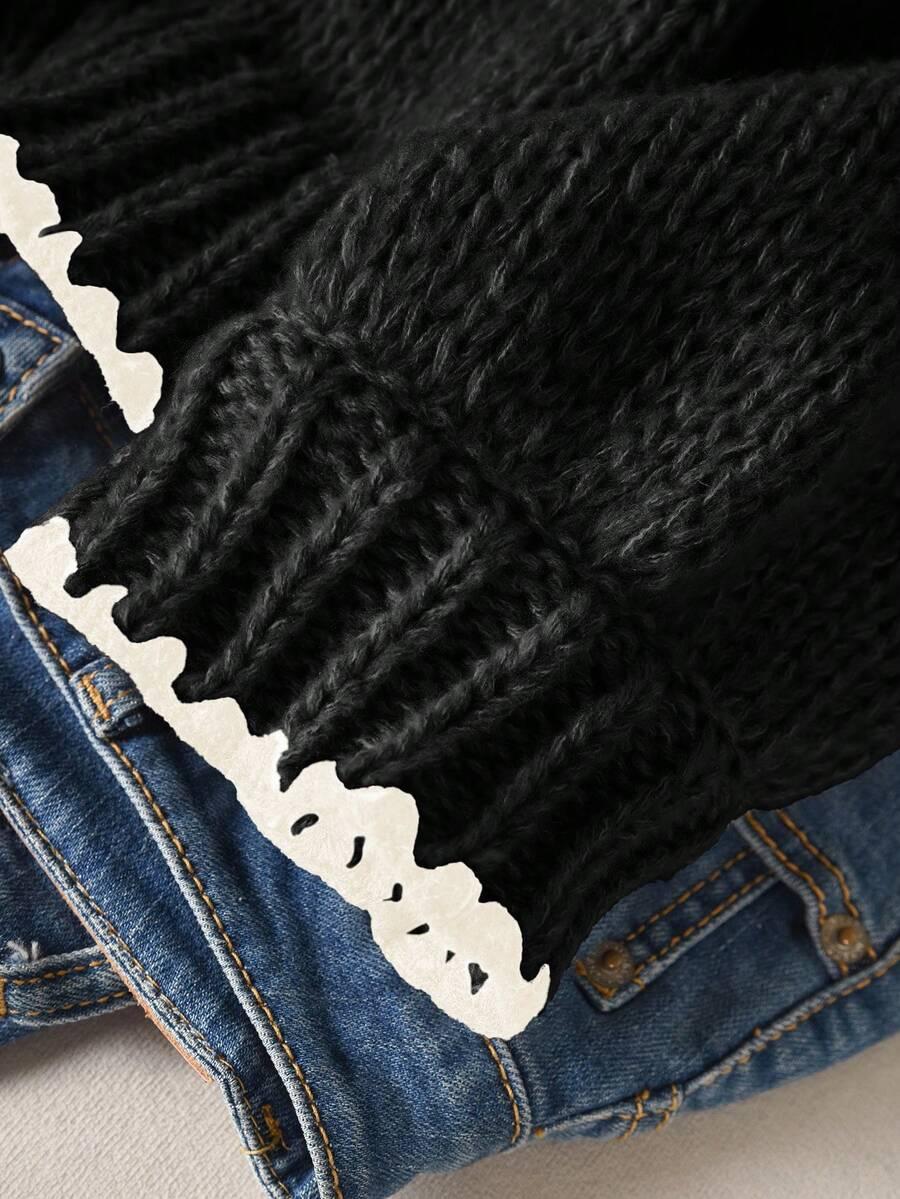 SHEIN CZARNY SWETER WIĄZANIE S06__50