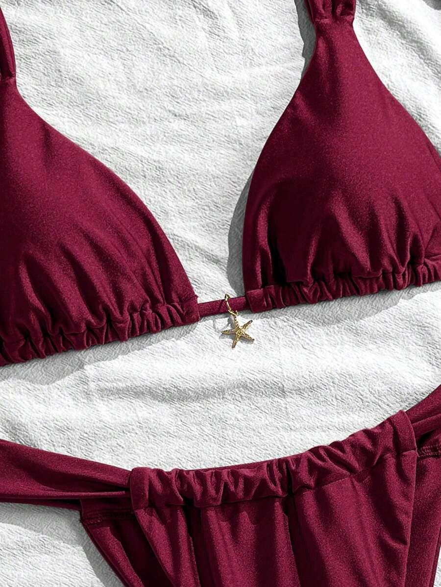 SHEIN BORDOWY DÓŁ OD BIKINI PK01__L