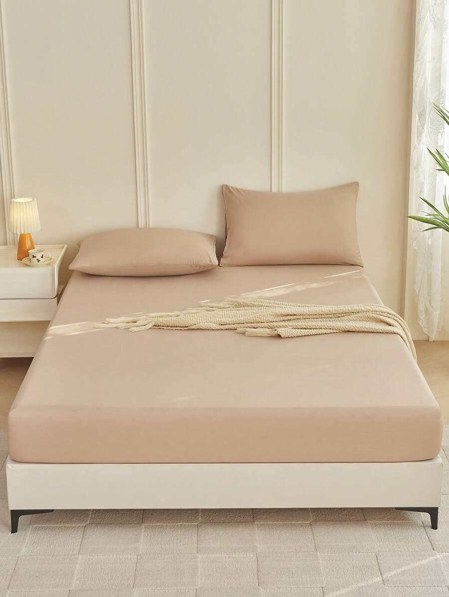 SHEIN BEŻOWE PRZEŚCIERADŁO Z GUMKĄ S07__200X220