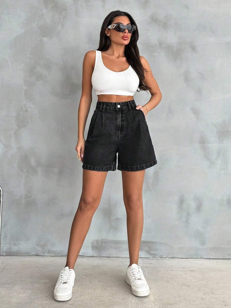 EURMUSE CZARNE SPODENKI JEANS S06__L