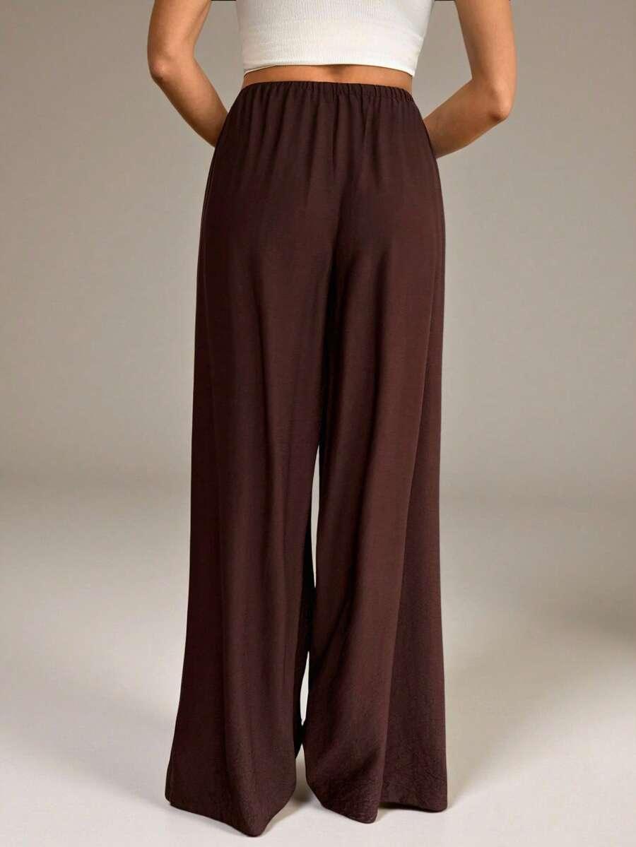 SHEIN BRĄZOWE PROSTE SPODNIE S06__M