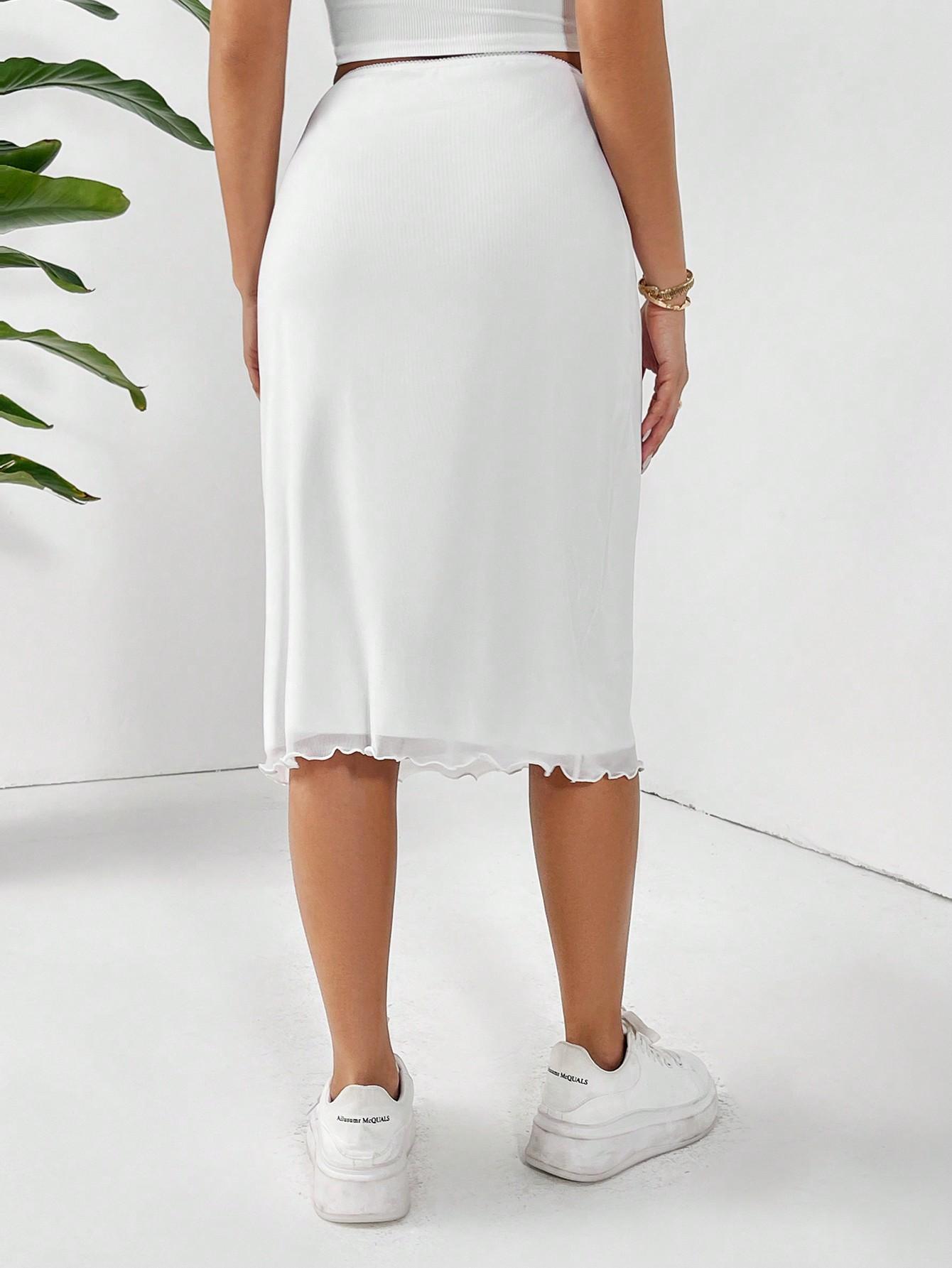 SHEIN BIAŁA SPÓDNICA SIATECZKA PK01__S