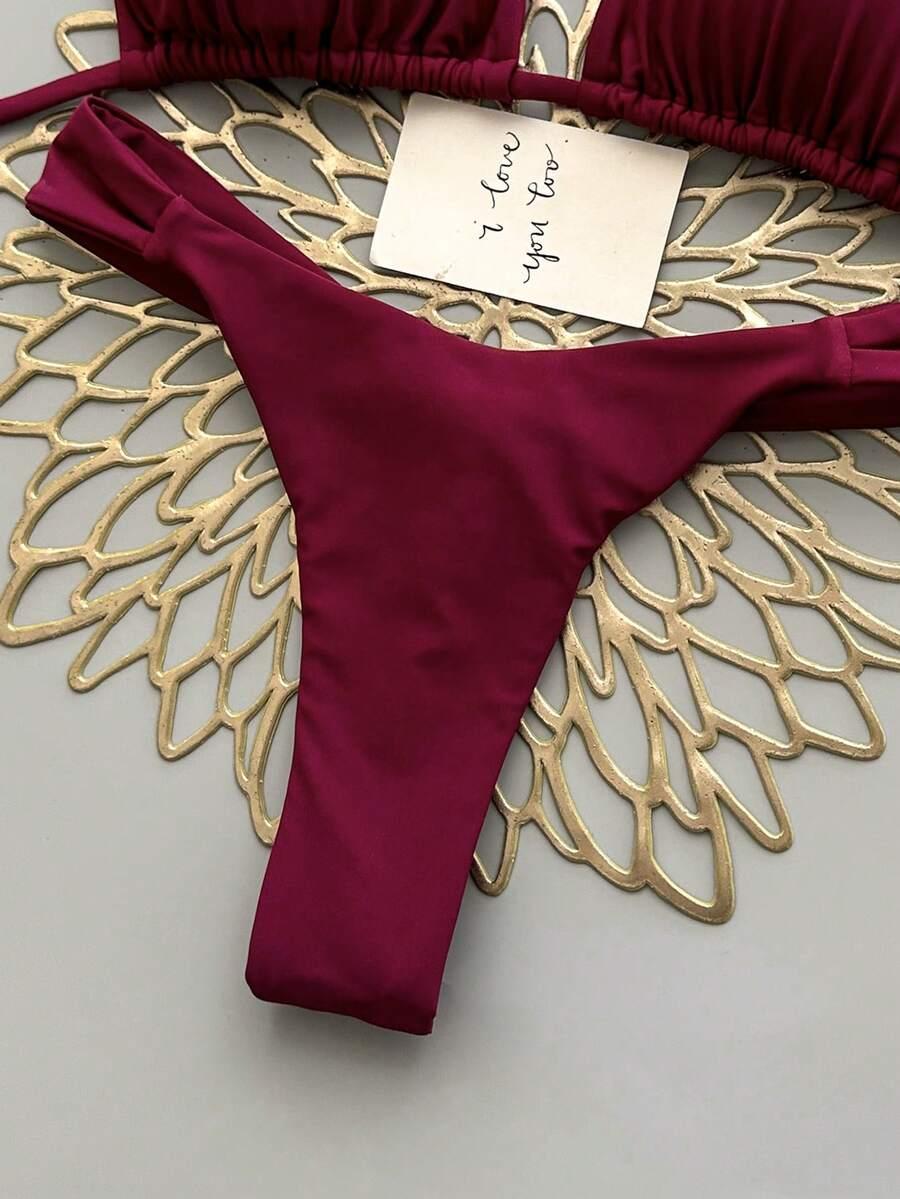 SHEIN BORDOWY DWUCZĘŚCIOWY STRÓJ KĄPIELOWY S09__L