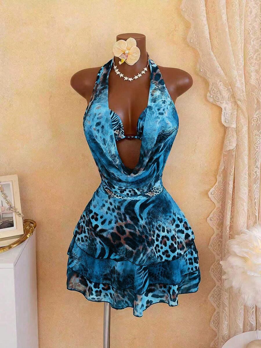 SHEIN DWUCZĘŚCIOWY STRÓJ KĄPIELOWY TOP SPÓDNICA KOMPLET S09__XL