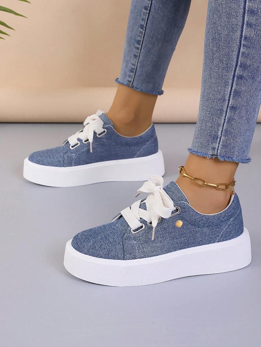 SHEIN NIEBIESKIE TRAMPKI PLATFORMA S06__39