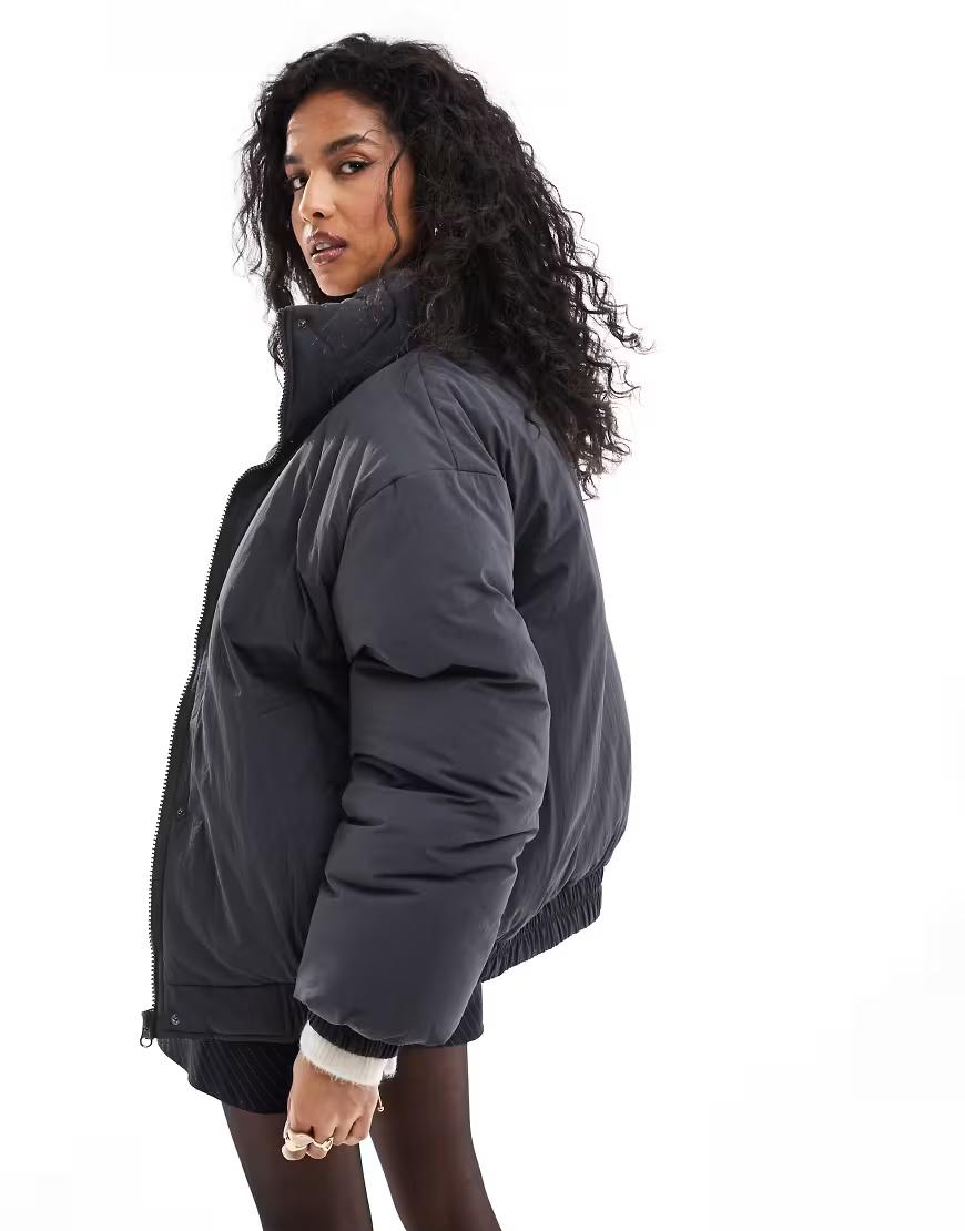 CZARNA KURTKA BOMBER ZIP W01__S/M