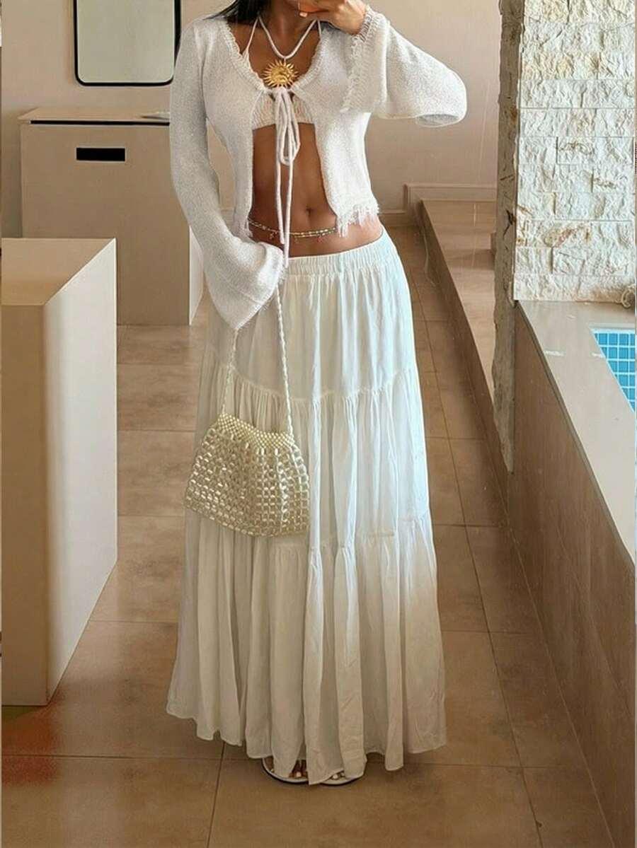 SHEIN BIAŁY SWETER NARZUTKA S06__M