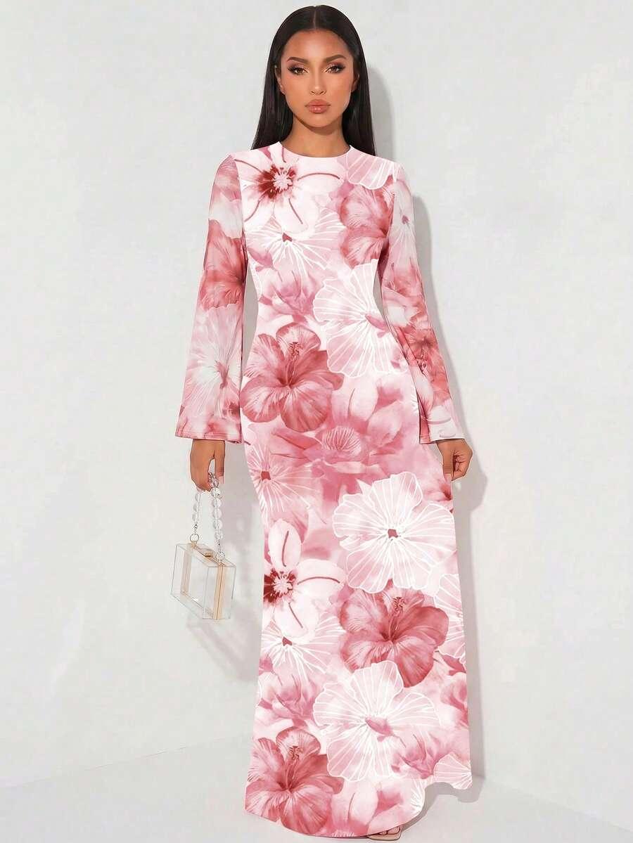 VEILORIE SUKIENKA MAXI KWIATY S06__XL