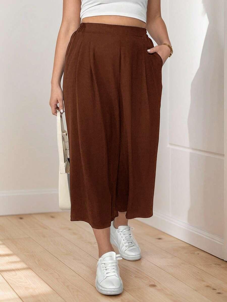 SHEIN BRĄZOWE SPODNIE CASUAL S06__46
