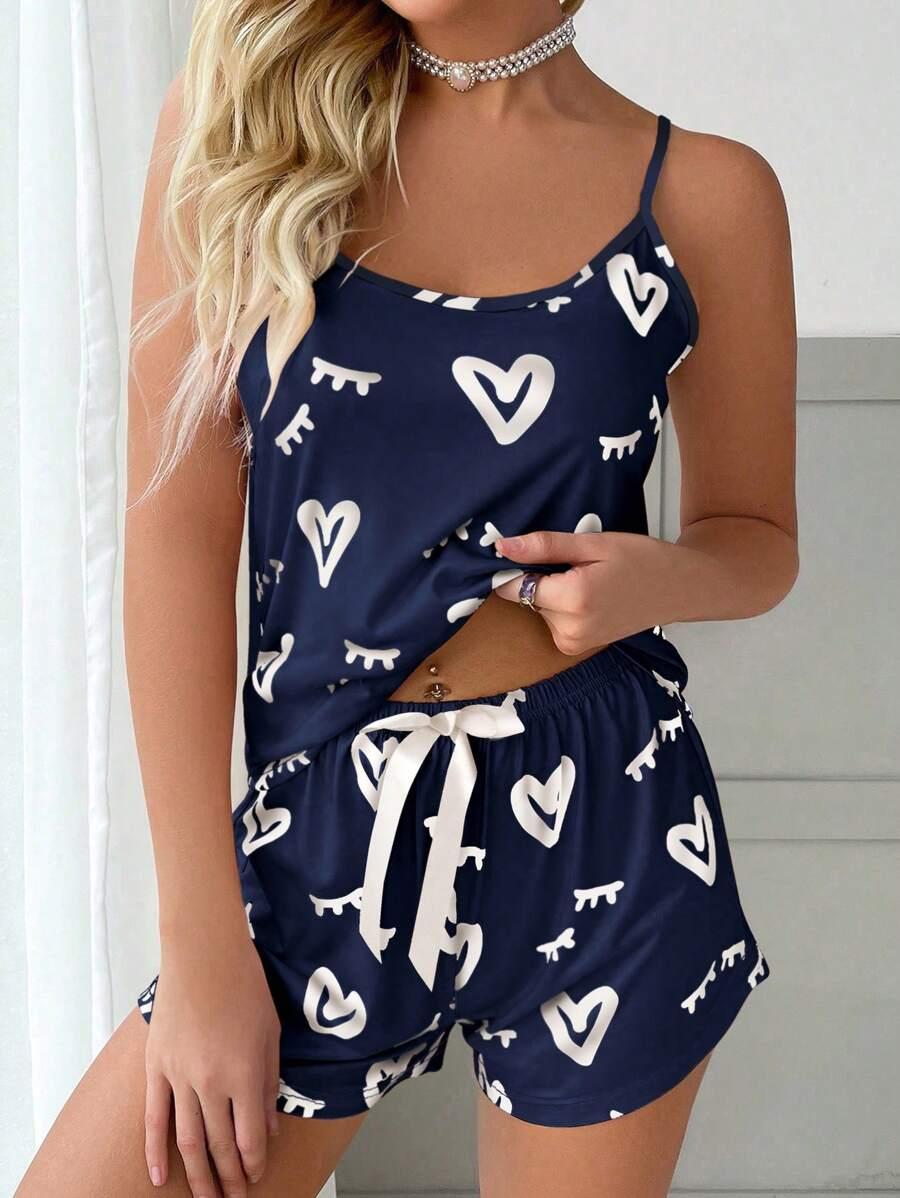 SHEIN PIŻAMA KOMPLET TOP SPODENKI S06__L