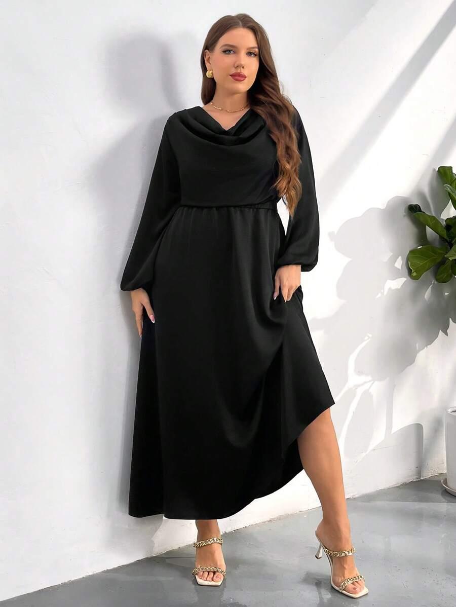 FIRERIE CZARNA SATYNOWA SUKIENKA S06__46