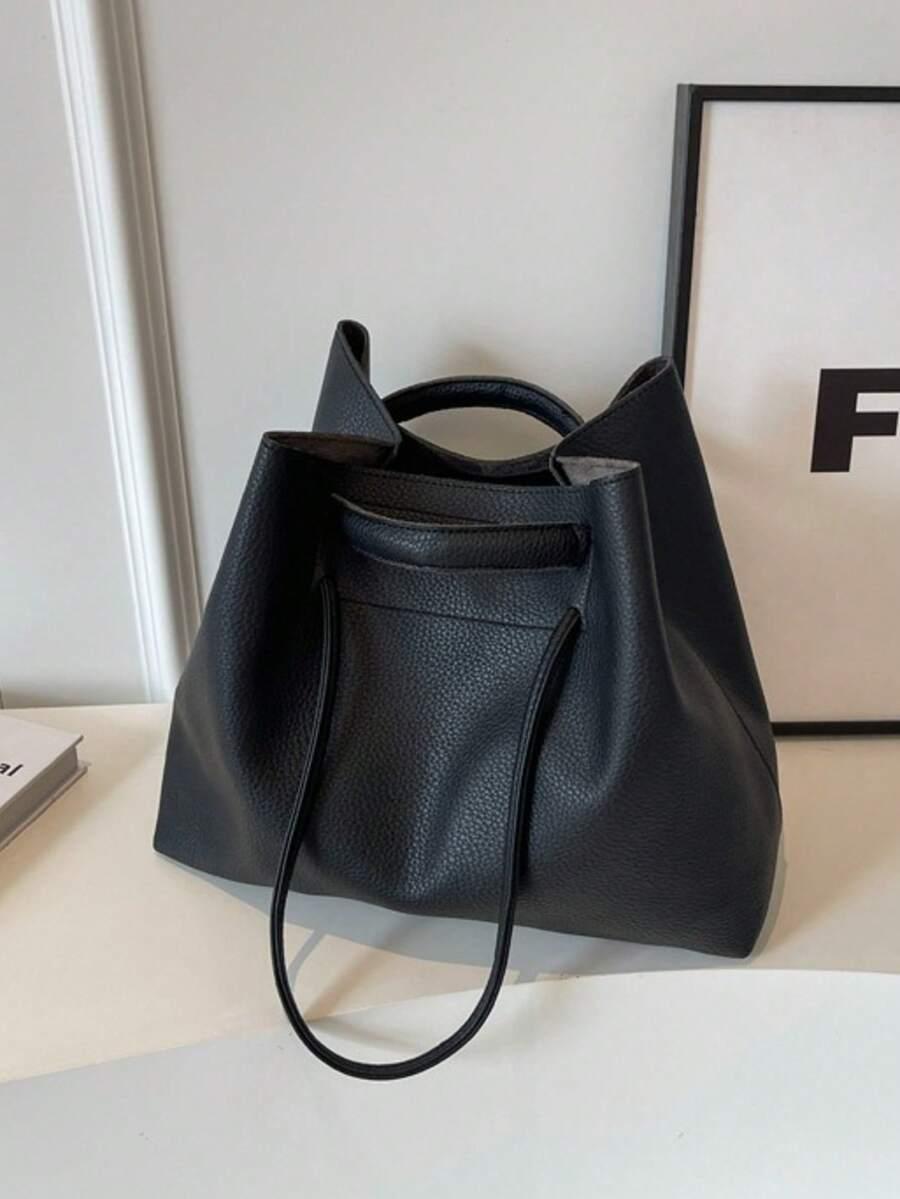 SHEIN CZARNA TOREBKA IMITACJA SKÓRY S07__35X29CM