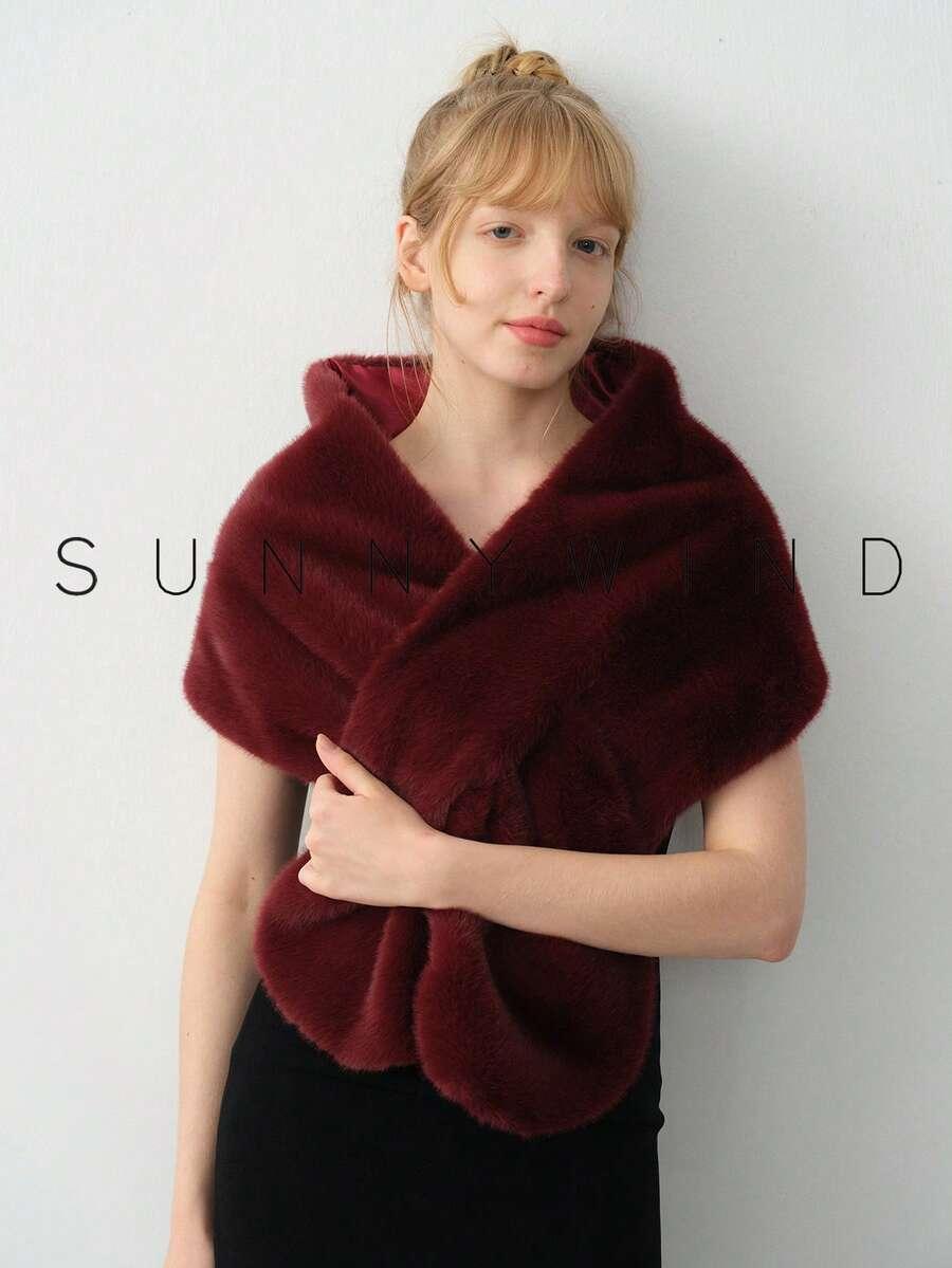 SHEIN BORDOWY SZALIK SZTUCZNE FUTRO W01__40X180CM