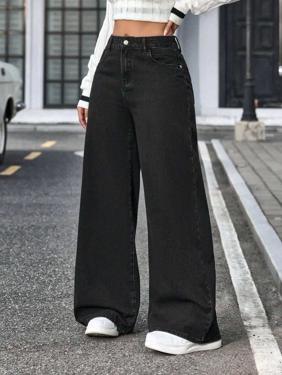 SHEIN CZARNE SPODNIE JEANS S06__M