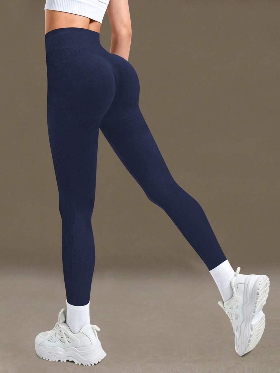 SHEIN GRANATOWE SPORTOWE LEGGINSY PK01__S