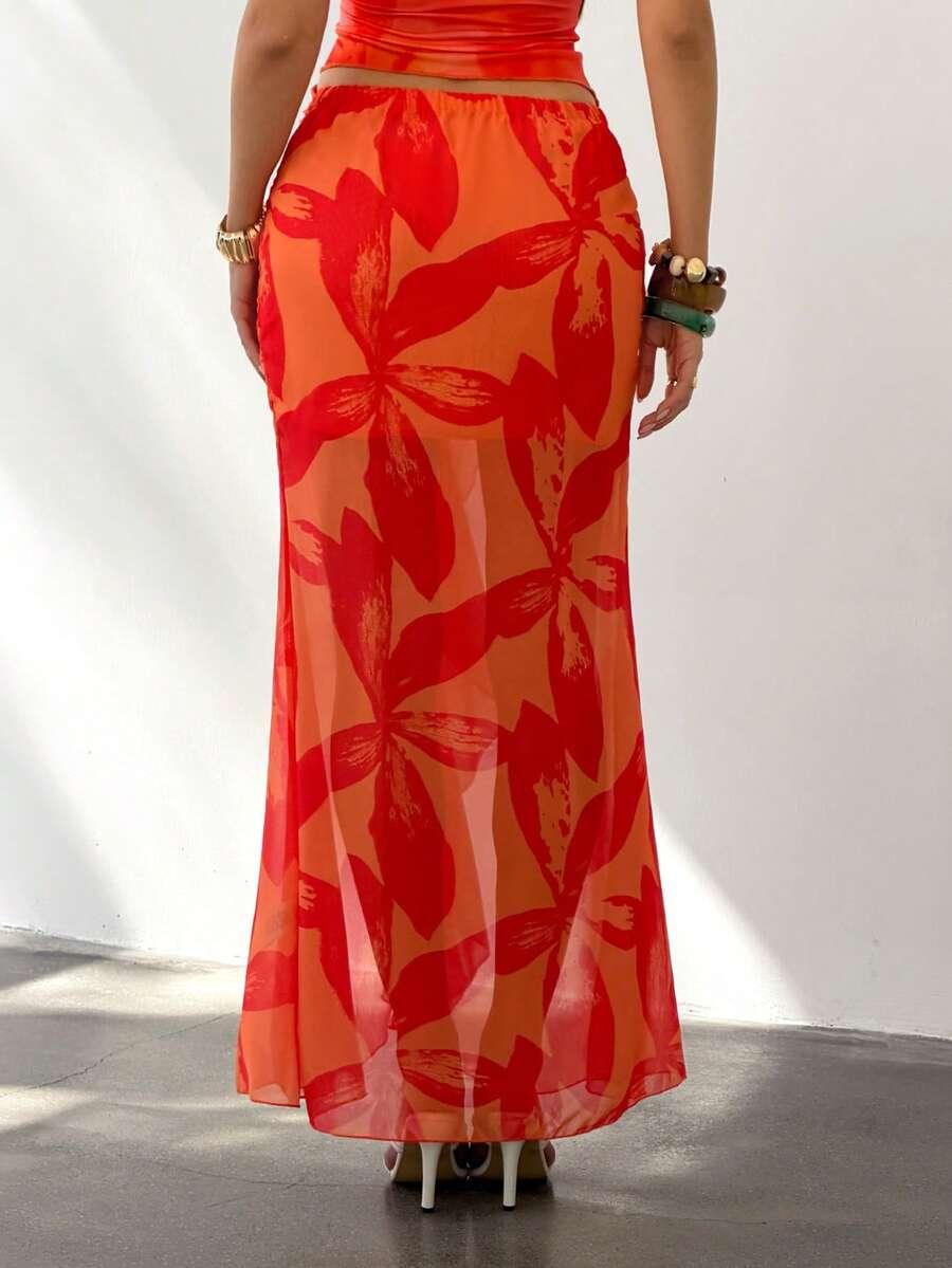 SHEIN MAXI SPÓŁDNICA ZDOBIENIE S06__XL