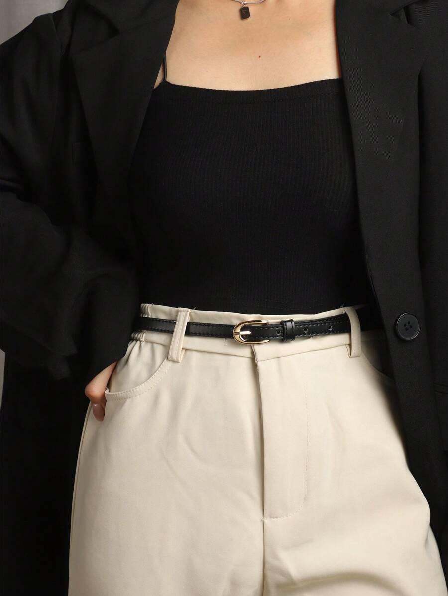 SHEIN CZARNY PASEK KLAMRA S07__105