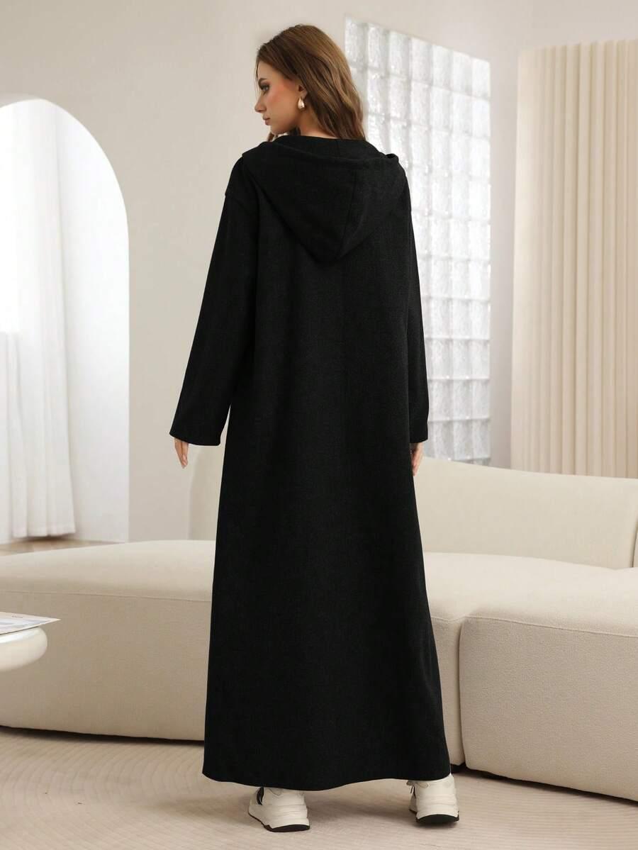 SHEIN CZARNY PŁASZCZ ZAMEK W01__M