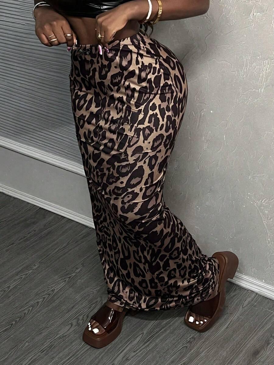 SLAYDIVA SPÓDNICA MAXI ANIMAL PRINT S06__M